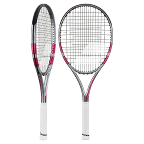 Babolat Boost Aero Pink 2026 Strung Tennis Racket - Grey/Pink Tennis Rackets Babolat