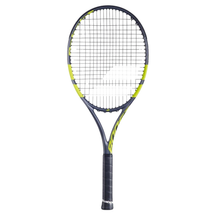 Babolat Boost Aero 2026 Strung Tennis Racket - Grey/Yellow Grey Yellow Tennis Rackets Babolat