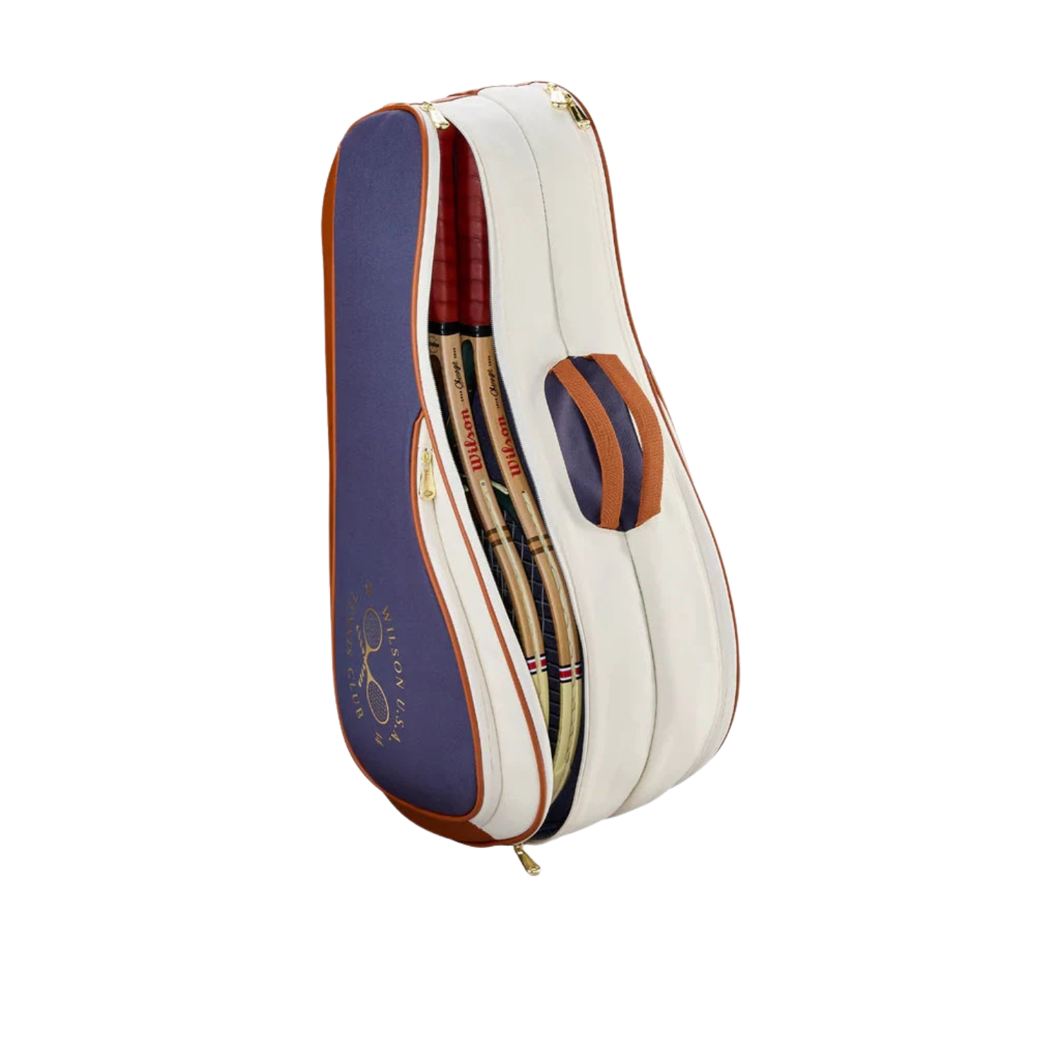 Wilson Heritage V2 6 Racket Bag - Cream/Navy Luggage Wilson