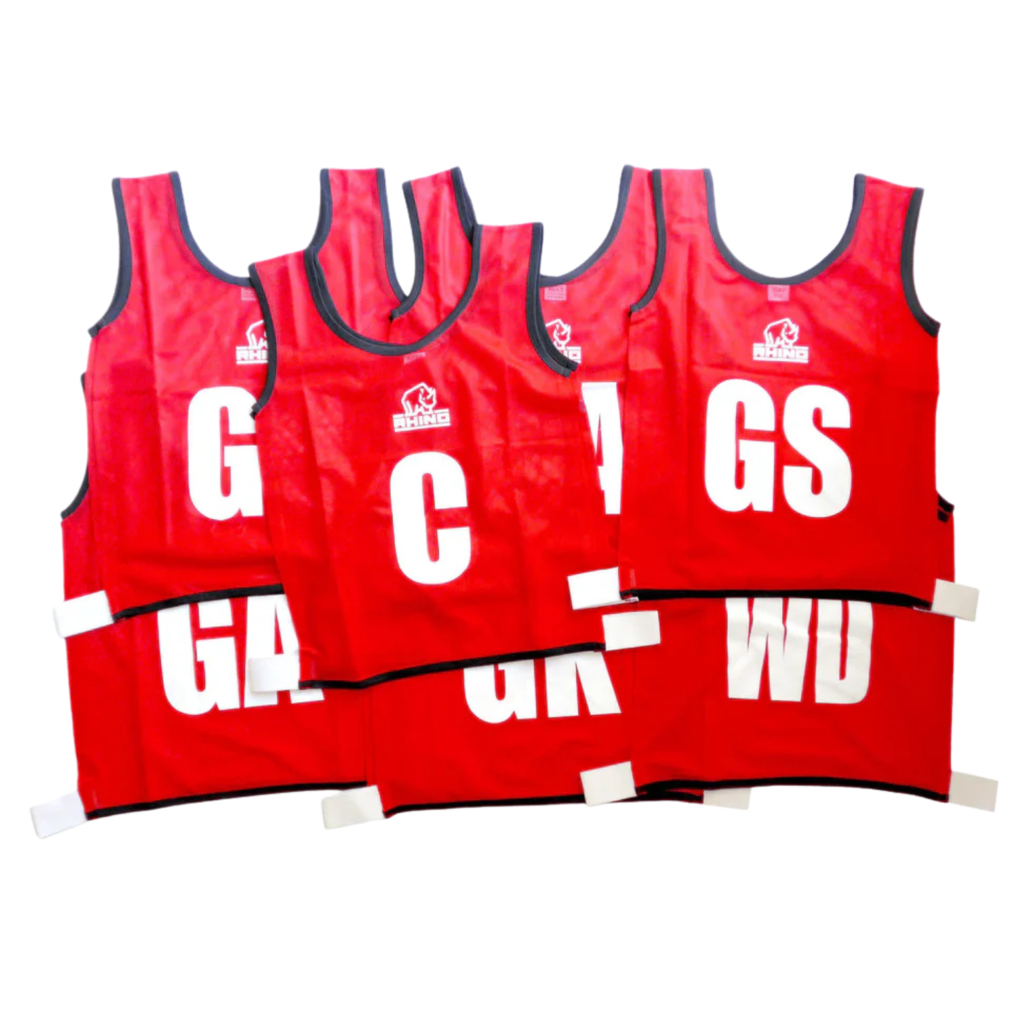 Rhino Netball Bib Set Red Netball Bibs Rhino