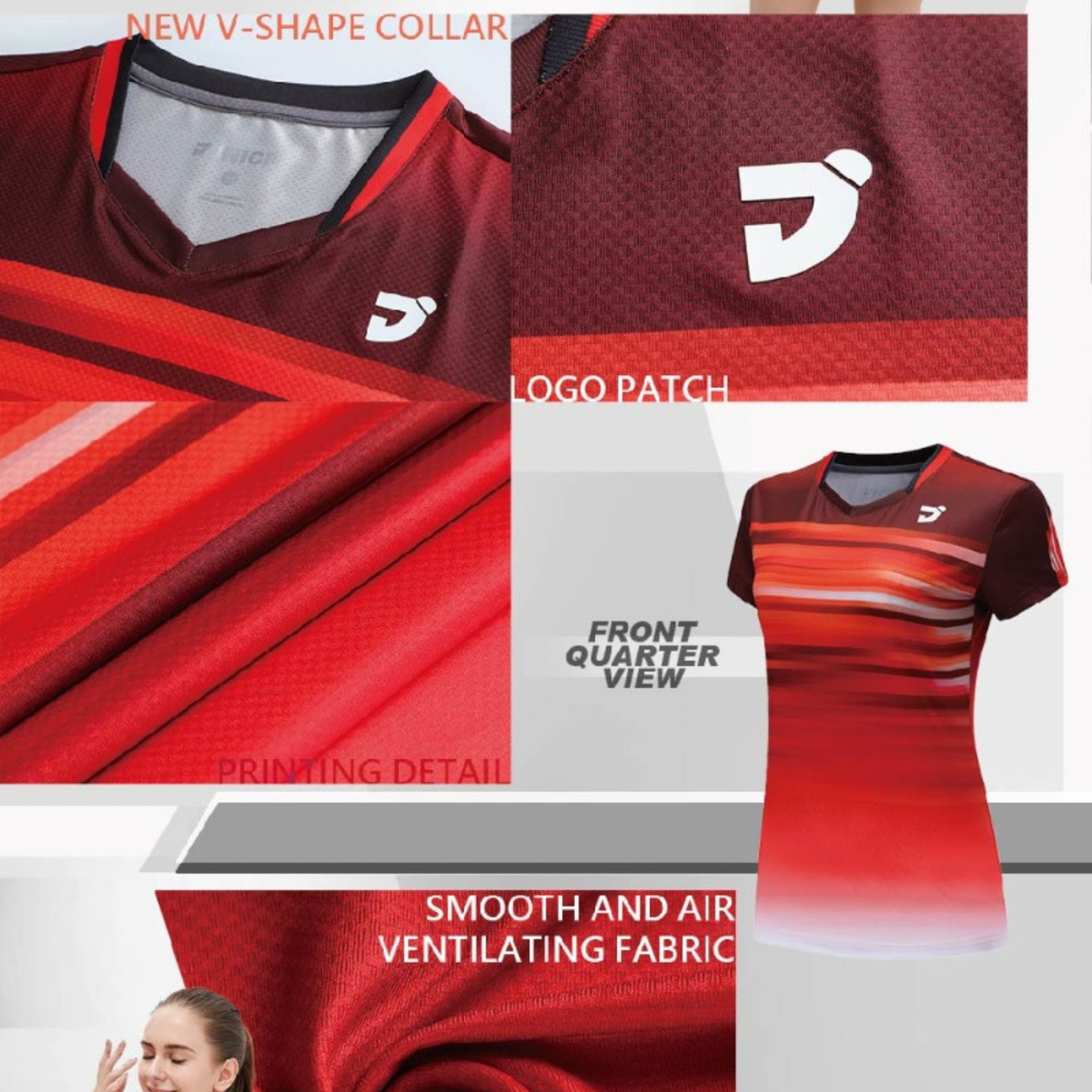 Jnice Tournament Tee Women T-054-RD-W Clothing JNICE