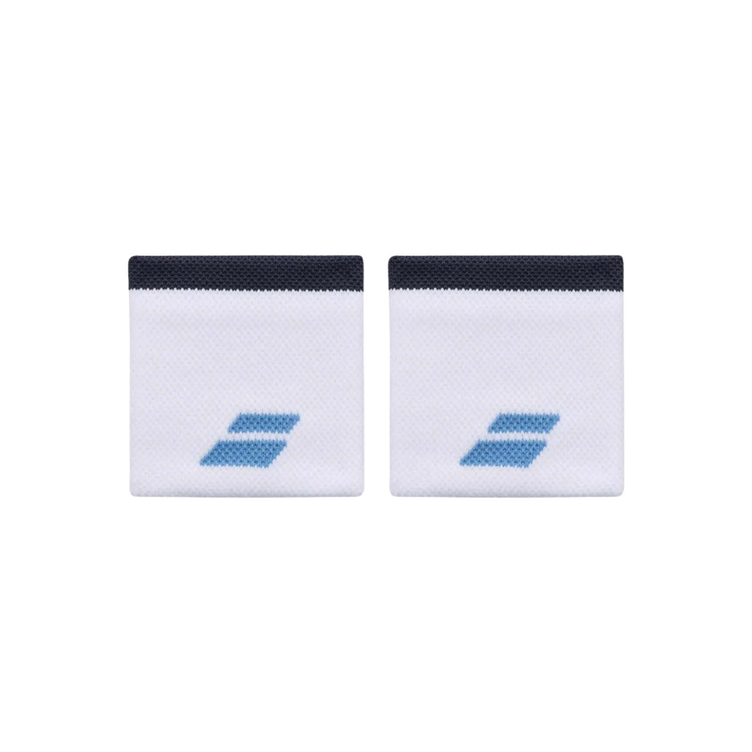 Babolat Logo Wristband Unisex (Twin Pack) - White/Drive Blue White Drive Blue 7.5 cm Accessories Babolat