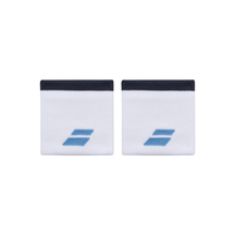 Babolat Logo Wristband Unisex (Twin Pack) - White/Drive Blue White Drive Blue 7.5 cm Accessories Babolat