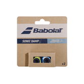 Babolat Sonic Damp Dampener, Blue/Yellow, front view