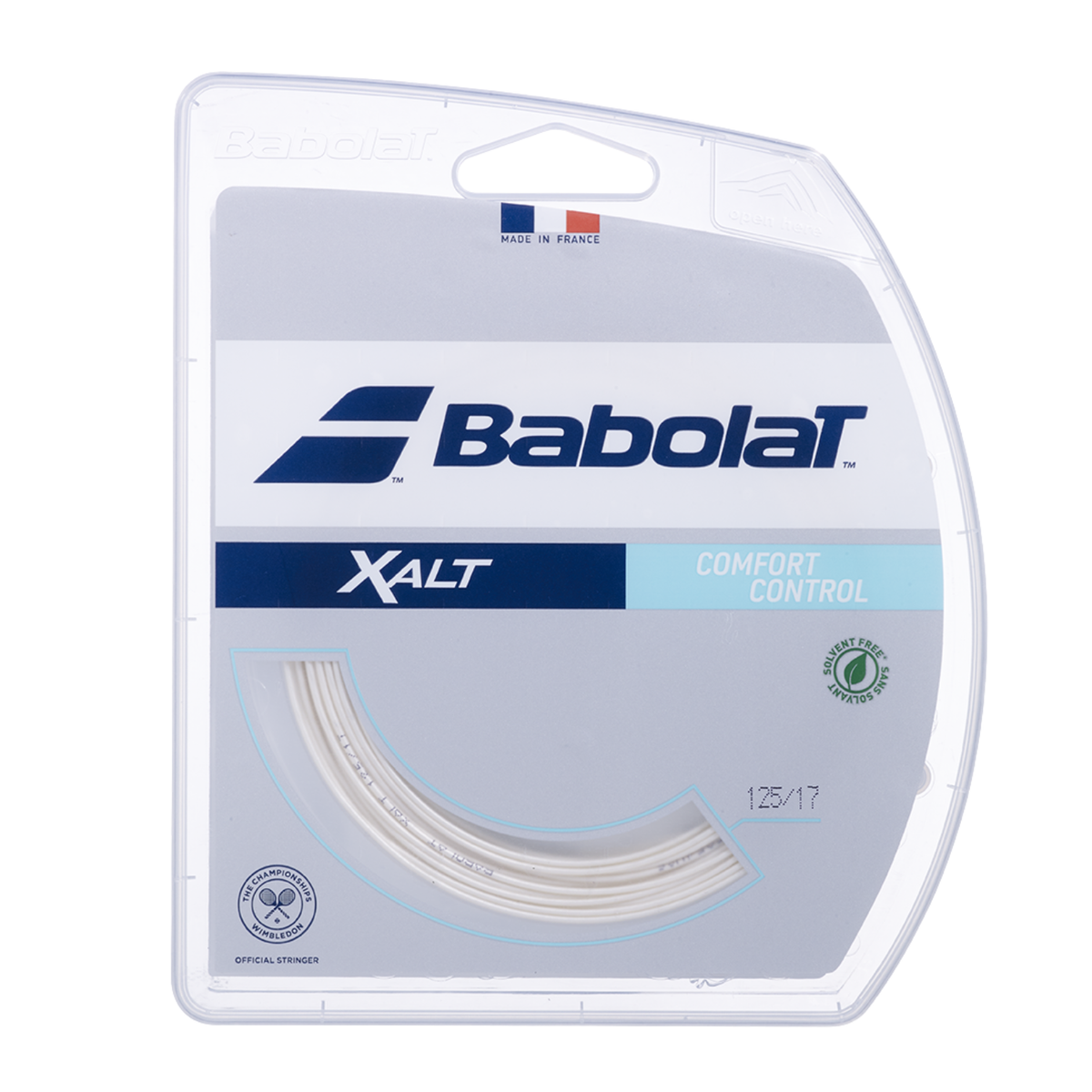 Babolat Xalt 12m Tennis String - White White 1.30mm 12M Set String (Reel) Babolat
