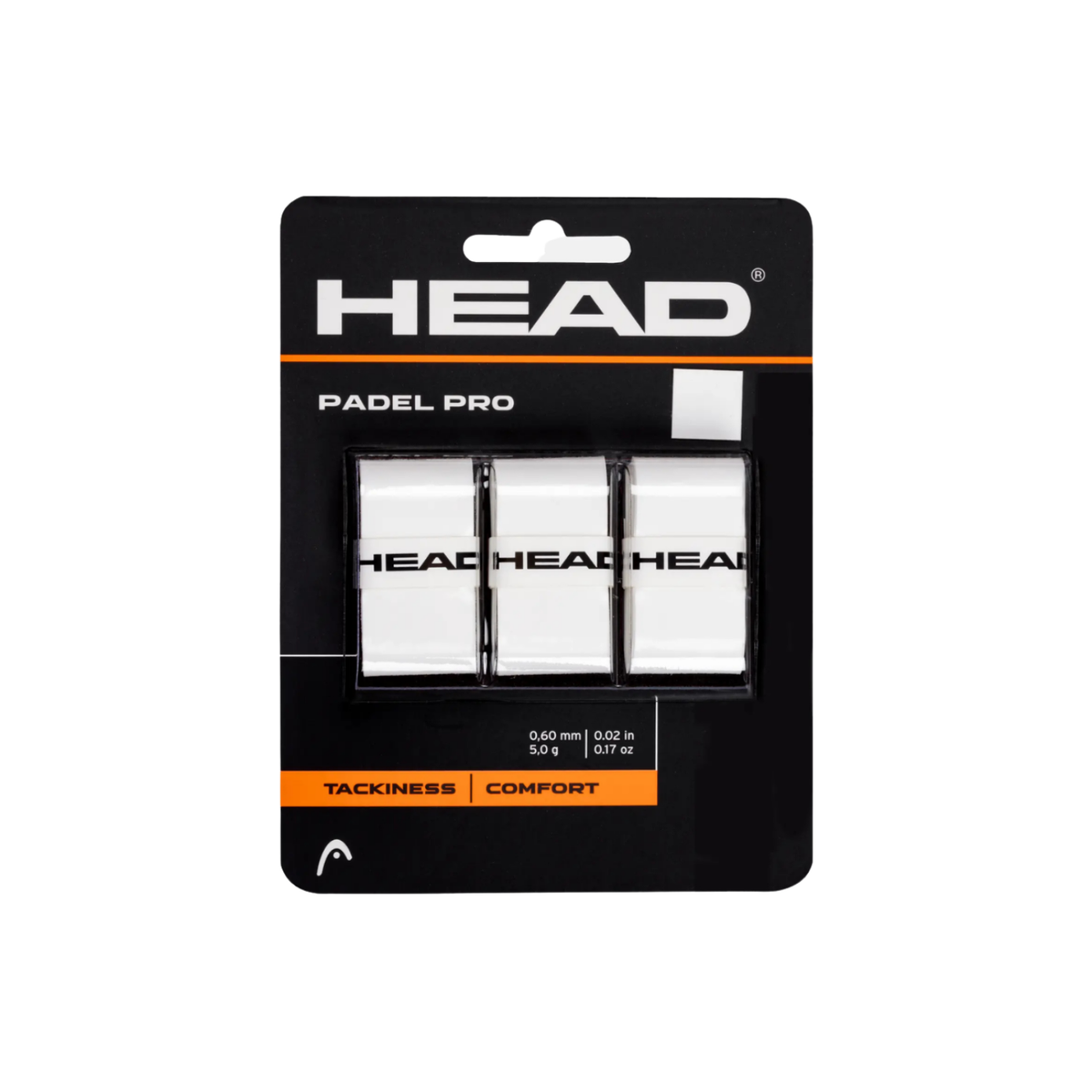 Head Padel Pro Overgrip (Pack of 3) - White White 3 Pack Grips Head