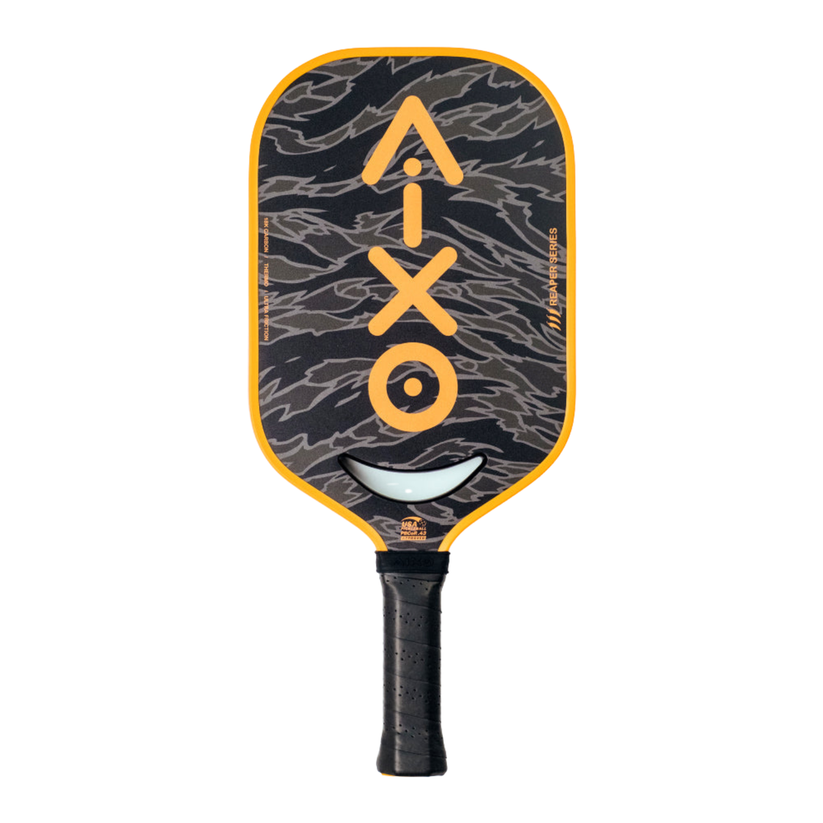 Aixo P14C Reaper Series Tiger King 18K Raw Carbon Pickleball Paddle Black Orange One Size Pickleball Paddle Aixo