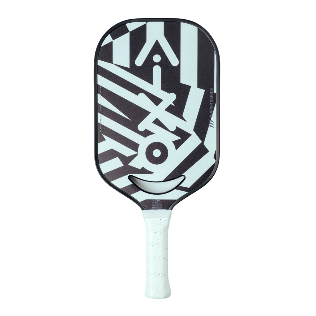 Aixo P14C Reaper Series Chaos Camo 18K Raw Carbon Pickleball Paddle Black White One Size Pickleball Paddle Aixo