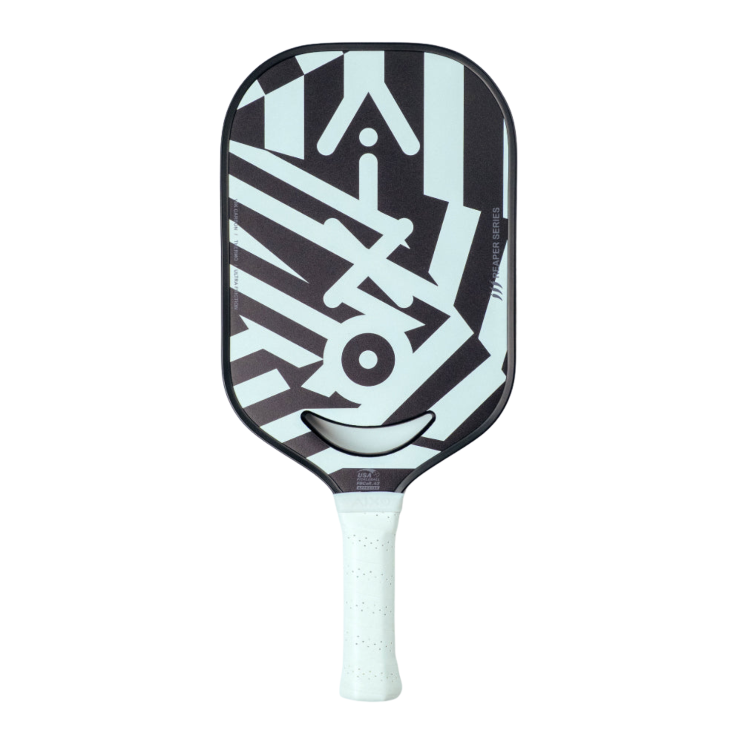 Aixo P14C Reaper Series Chaos Camo 18K Raw Carbon Pickleball Paddle Black White One Size Pickleball Paddle Aixo