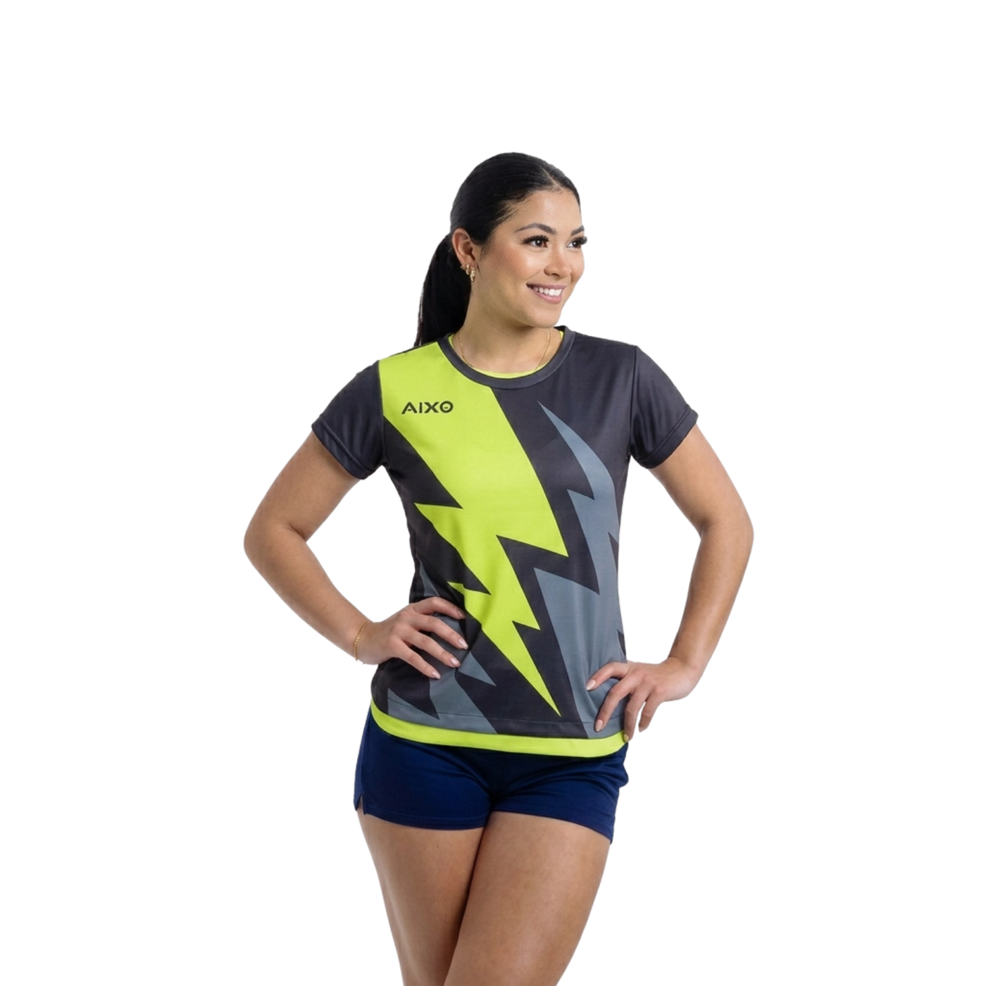 AIXO Bolt Womens T-Shirt - Black Clothing Aixo