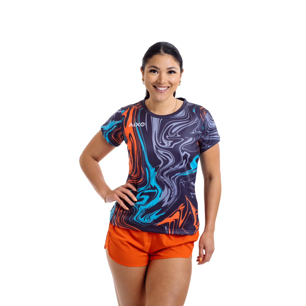 Aixo Chrome Womens T Shirt Graphite T Shirt Aixo