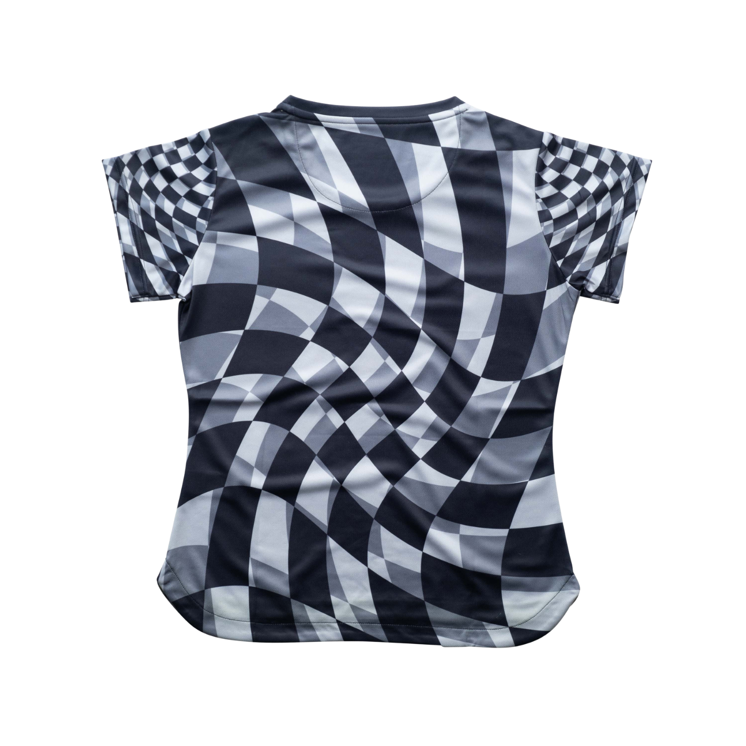 Aixo Checker Womens T Shirt Grey Check T Shirt Aixo
