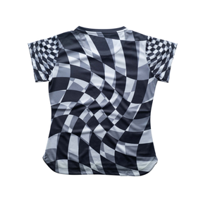 Aixo Checker Womens T Shirt Grey Check T Shirt Aixo