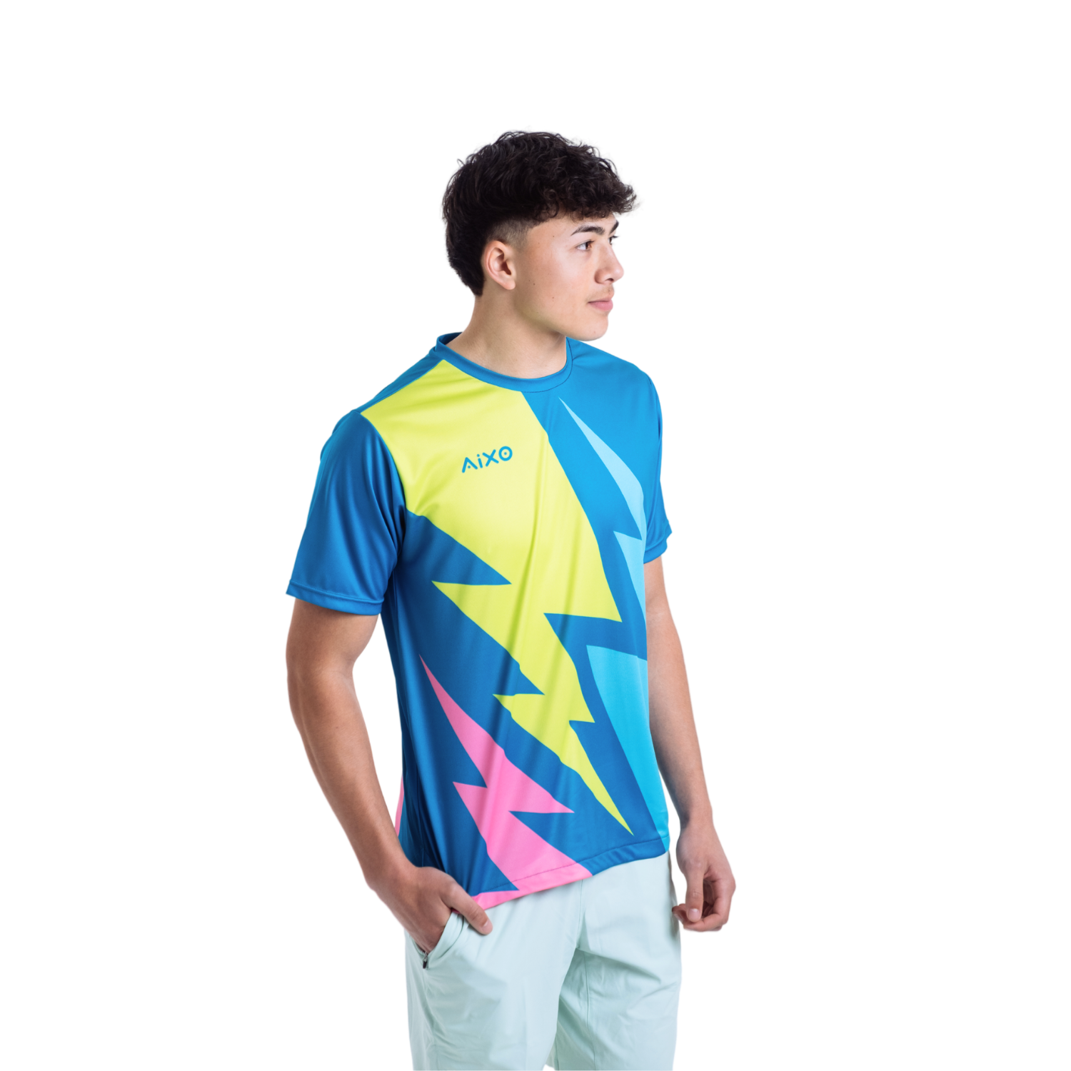 Aixo Bolt T-Shirt Mens (Pink) T Shirt Aixo