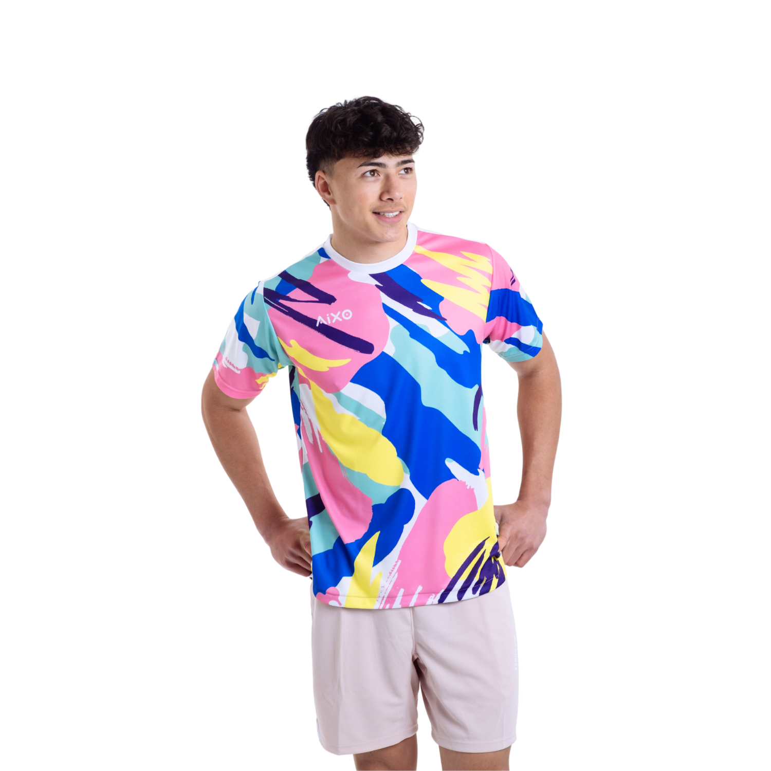 Aixo Abstract T-Shirt Mens (Multicolour Dark) T Shirt Aixo