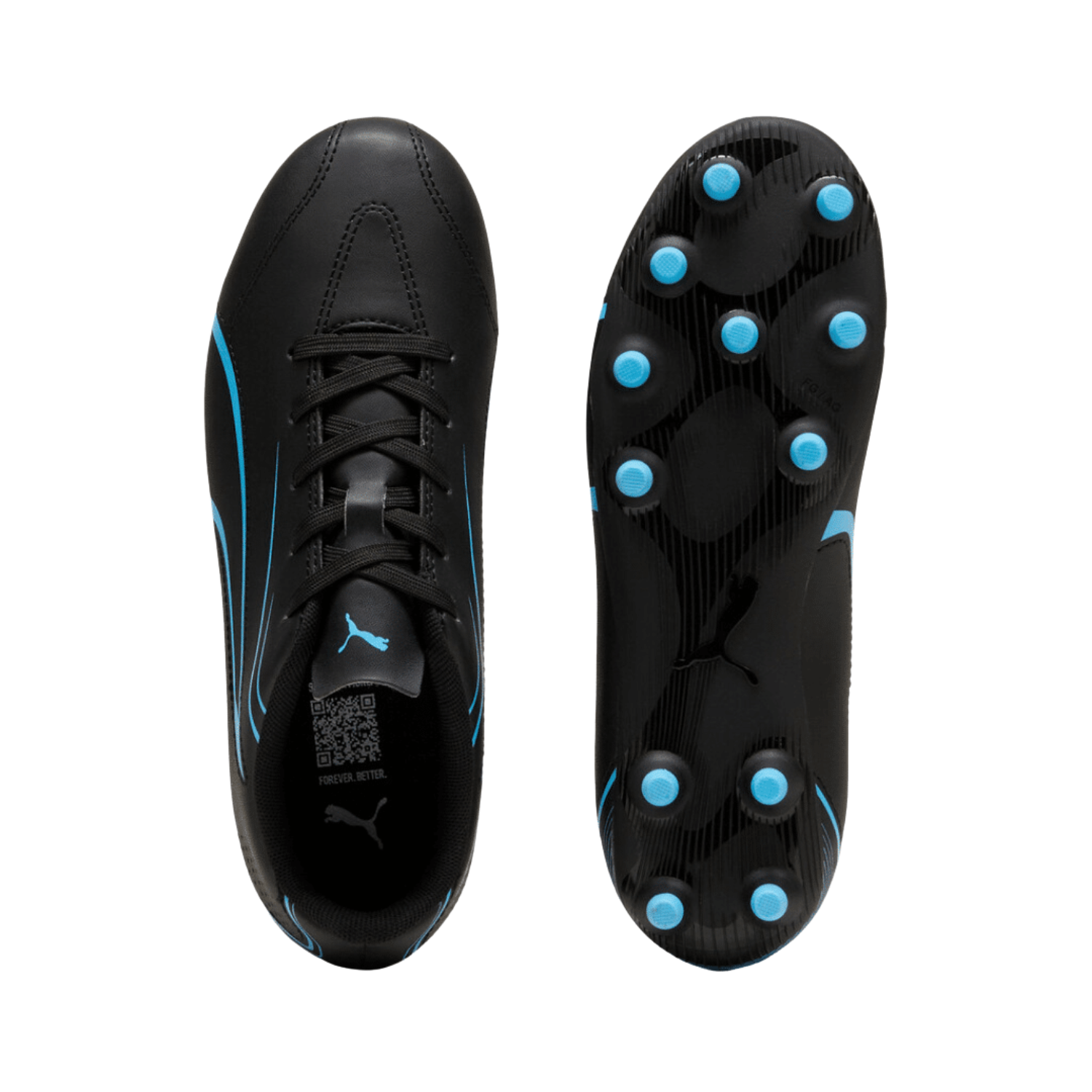 Puma Vitoria FG/AG Football Boots Junior - Puma Black/Luminous Blue shoes Puma
