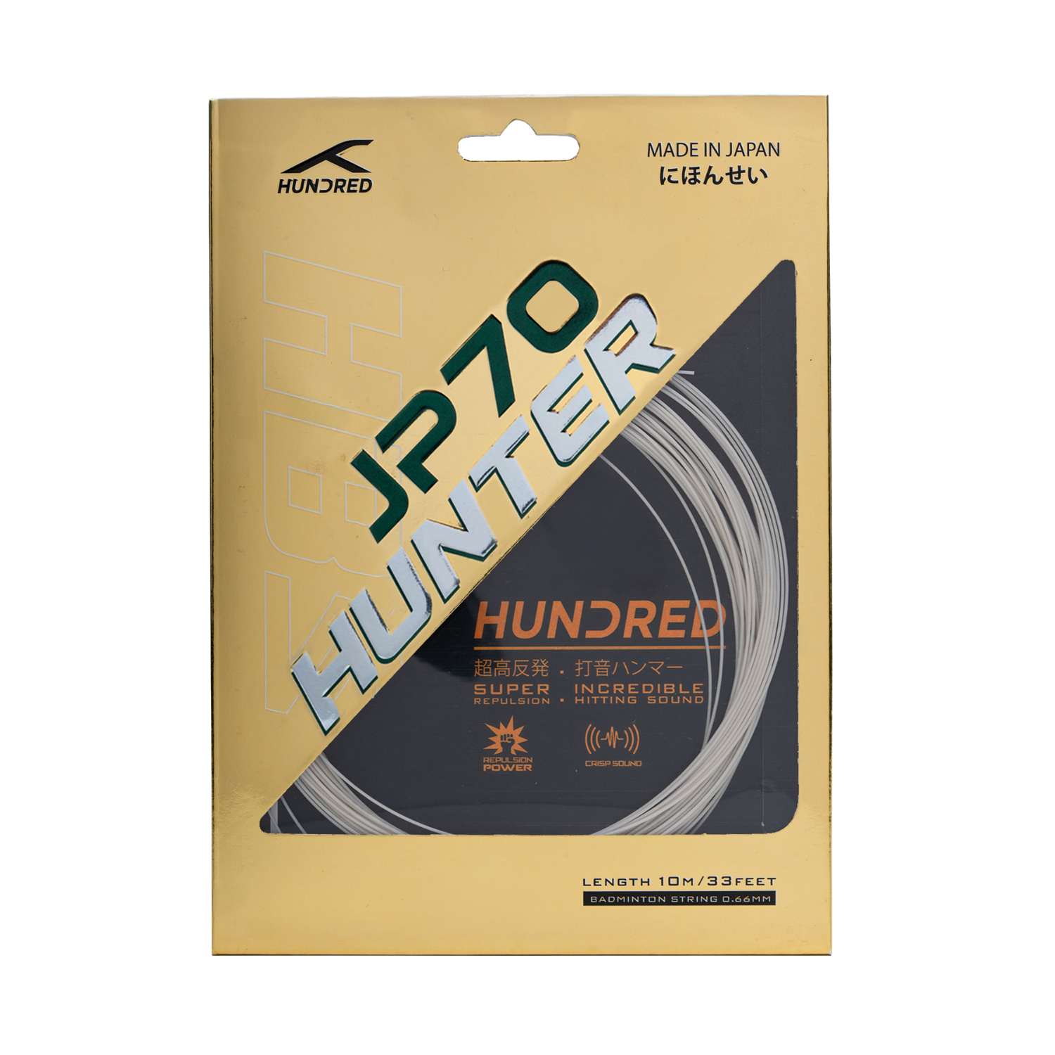 Hundred JP70 Hunter Badminton String Set - Ice White String (Packs) Hundred