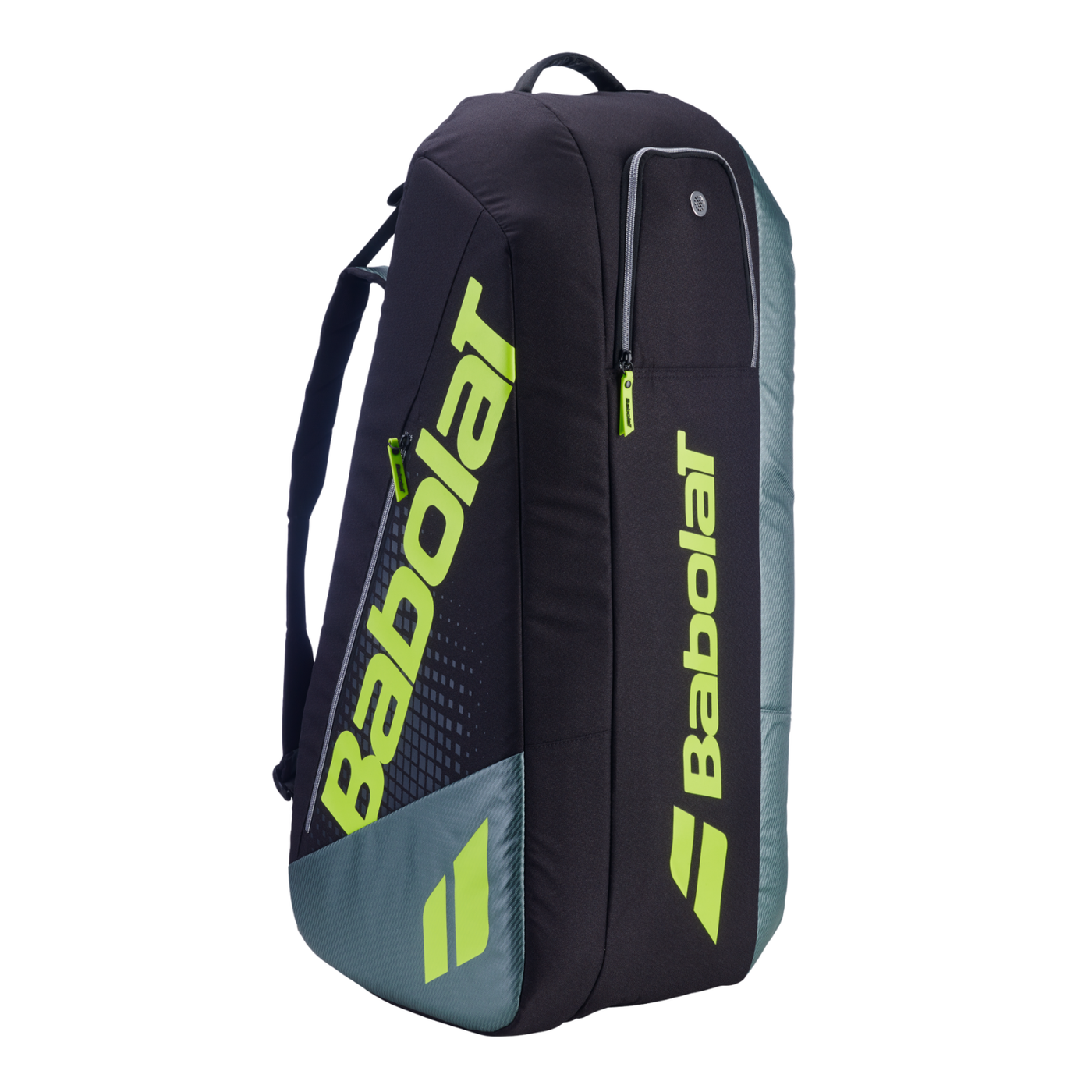 Babolat RH6 Pure Aero 2026 Racket Bag - Black/Grey/Yellow Metallic Grey Black Fluo Yellow 6 Rackets Luggage Babolat