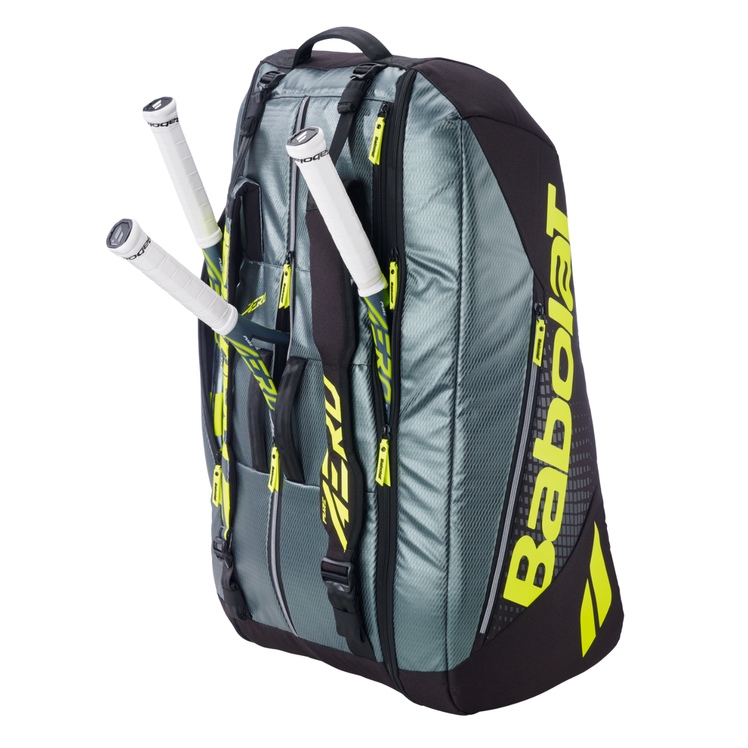 Babolat RH12 Pure Aero 2026 Racket Bag - Black/Grey/Yellow Luggage Babolat
