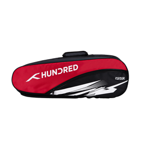 Hundred Cosmogear Badminton Kitbag - Black/Red Black Red 6 Racket Luggage Hundred