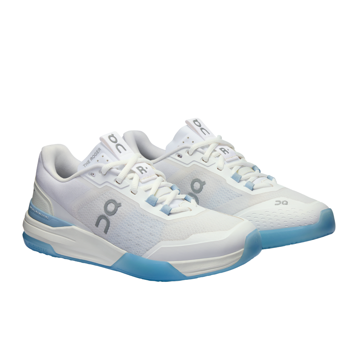 On THE ROGER Advantage Pro Tennis Shoes Women - White/Chambray Tennis Shoes On Running