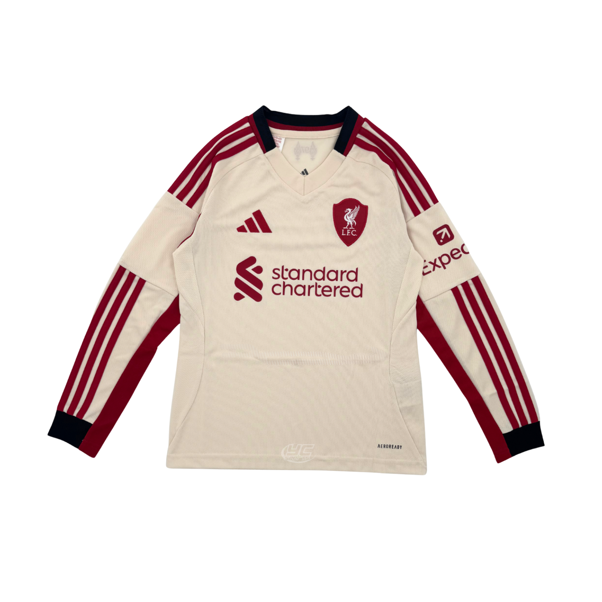 Adidas Liverpool F.C. 25/26 Long Sleeve Away Jersey Junior - Beige White Clothing Adidas