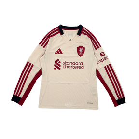 Adidas Liverpool F.C. 25/26 Long Sleeve Away Jersey Junior - Beige White Clothing Adidas