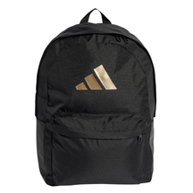 Adidas Classic 3 Bars Backpack - Black/Gold Black Gold Backpack Luggage Adidas