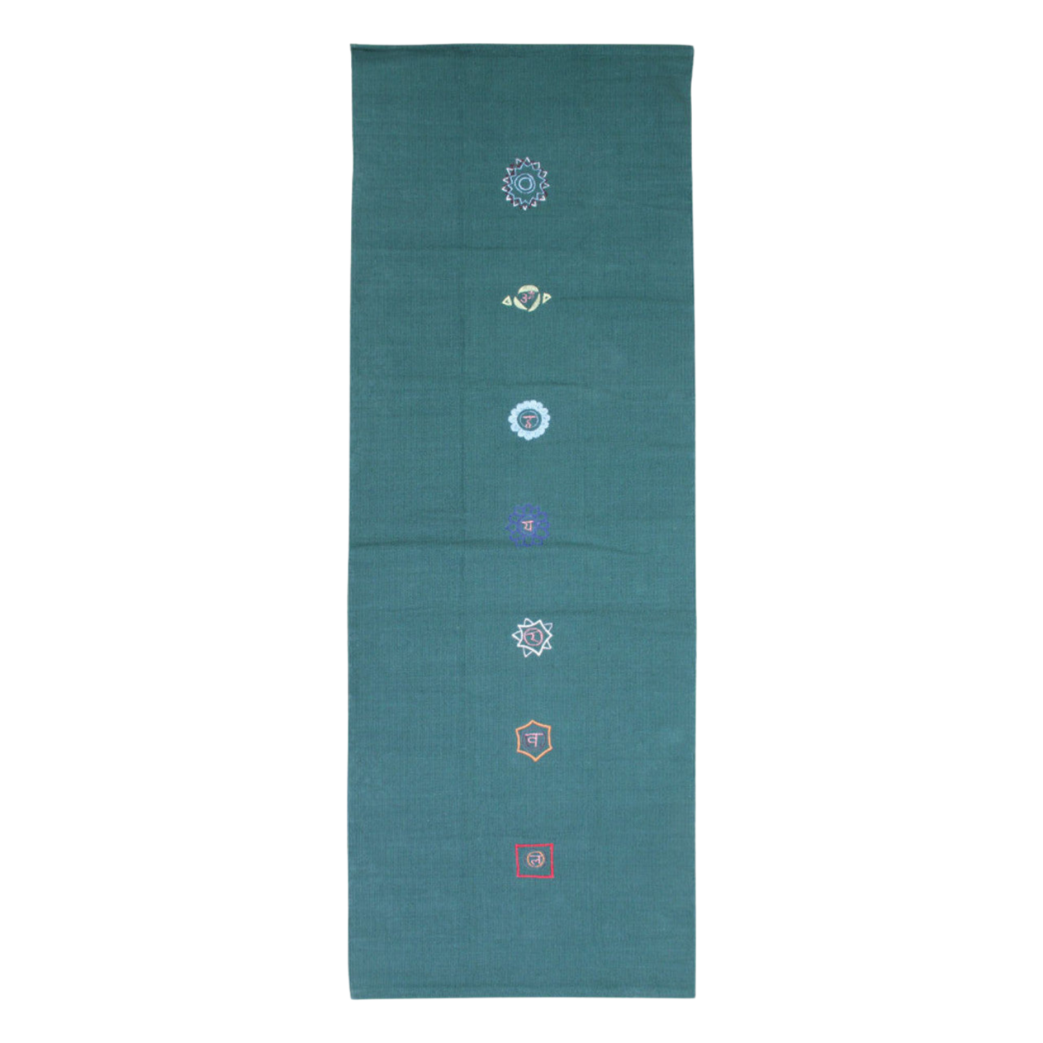 Fitness Mad Cotton Fitness Rug - Chakra Pattern Forest Green One Size Accessories Fitness-Mad