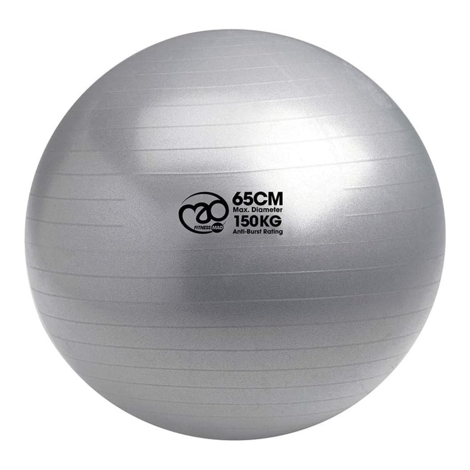 Fitness Mad Swiss Ball & Pump 125 kg (Silver) 65 cm by Fitness Mad