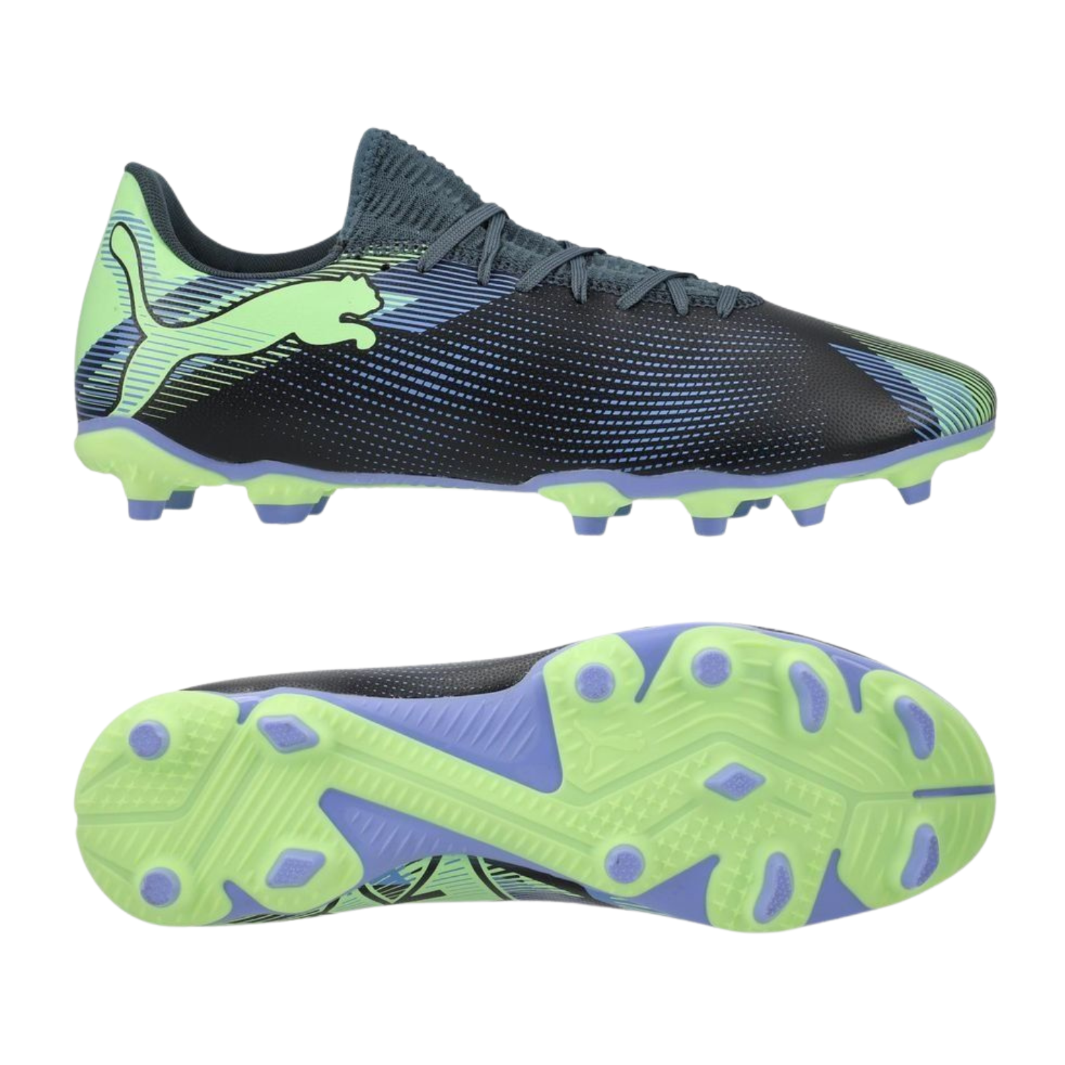 Puma Future 7 Play FG/AG Football Boots Unisex - Gray Skies/Elektro Purple/Fizzy Apple/Puma White Football Boots Puma
