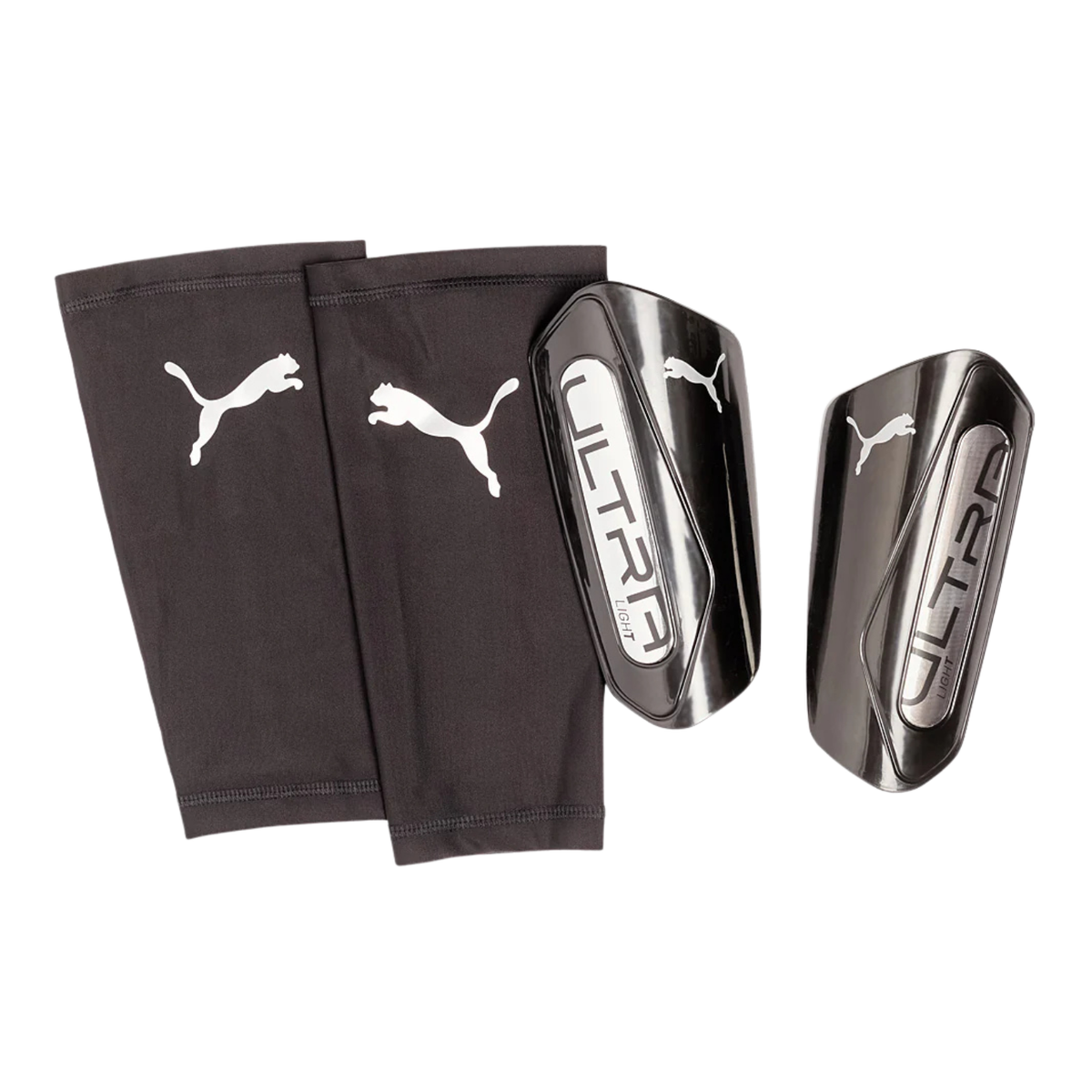 Puma Ultra Light Sleeve Shin Pad Unisex - Black/Silver Black Silver Accessories Puma
