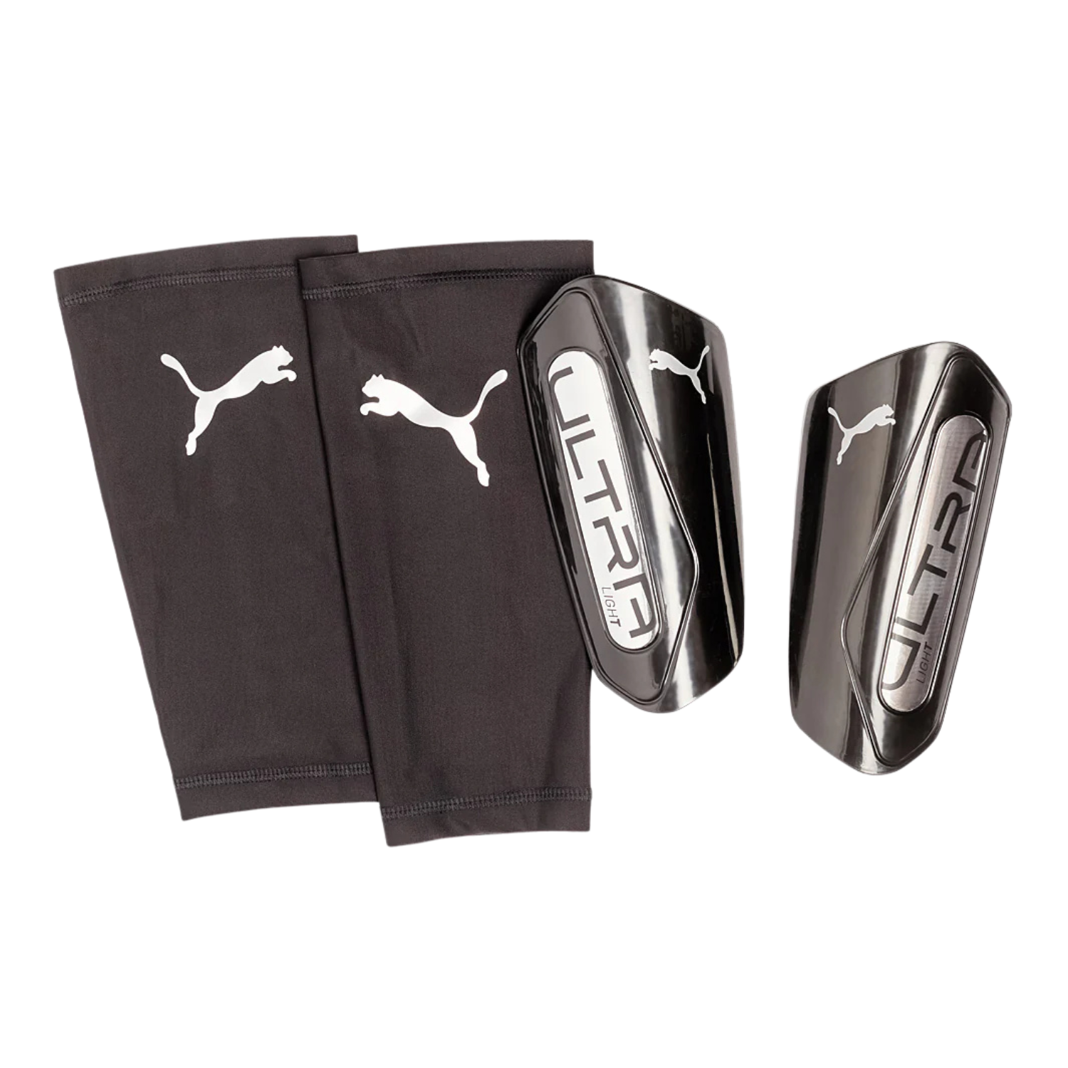 Puma Ultra Light Sleeve Shin Pad Unisex - Black/Silver Black Silver Accessories Puma
