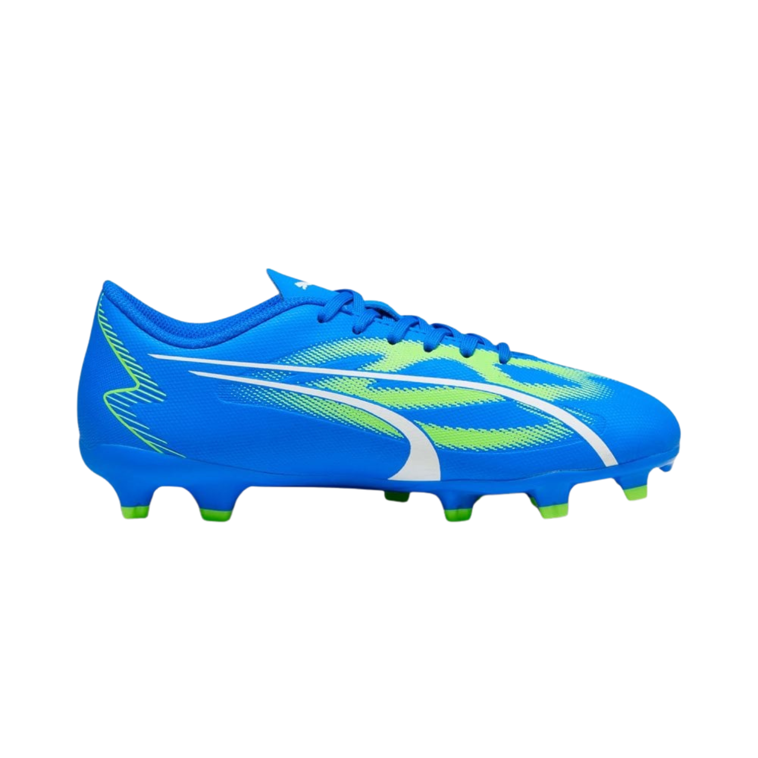 Puma Ultra Play FG/AG Football Boots Junior - Ultra Blue/ White/ Pro Green Football Boots Puma