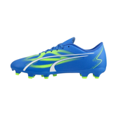 Puma Ultra Play FG/AG Football Boots Unisex, Ultra Blue/ White/ Pro Green, front view