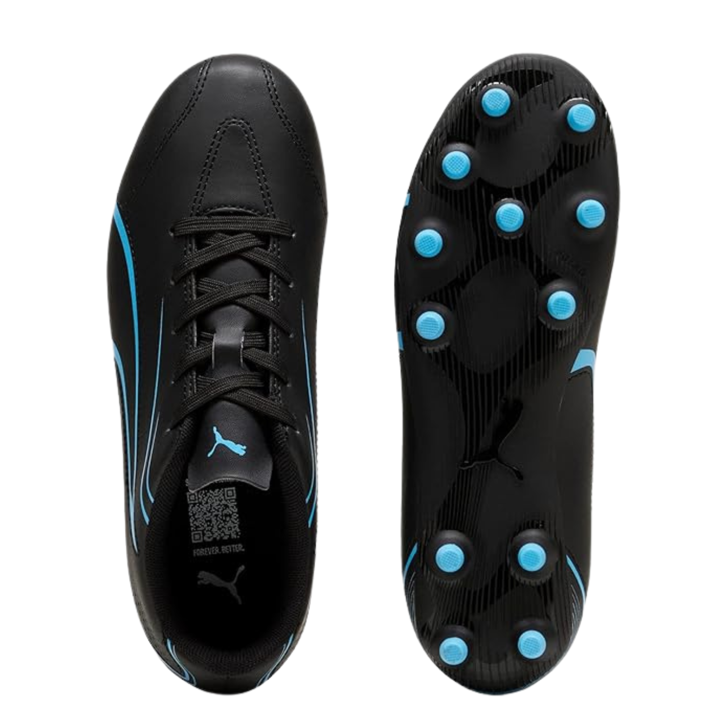 Puma Vitoria FG/AG Football Boots Unisex - Puma Black/ Luminous Blue 107483-05 Football Boots Puma