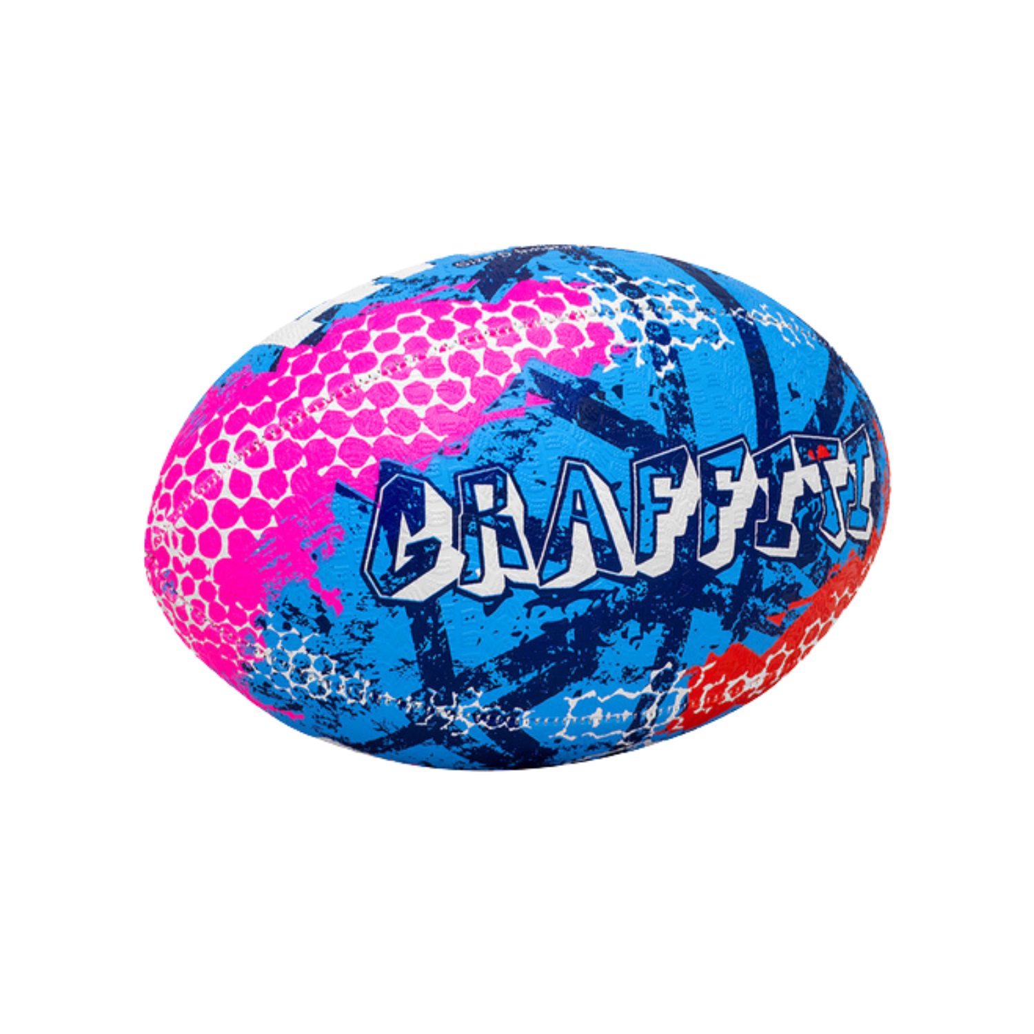 Rhino Graffiti Rugby Ball - Blue Rugby Ball Rhino