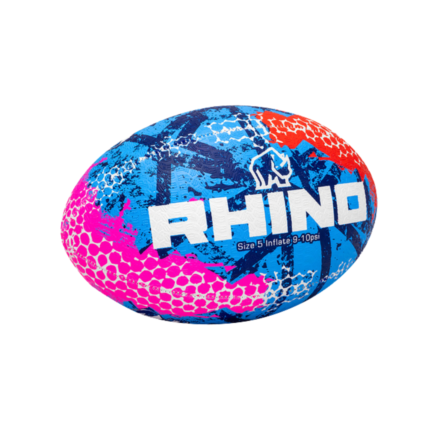 Rhino Graffiti Rugby Ball - Blue Blue S5 Rugby Ball Rhino
