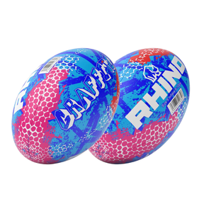 Rhino Graffiti Rugby Ball - Blue Rugby Ball Rhino