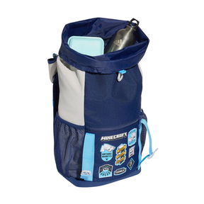Adidas Minecraft Backpack, Dark Blue/Grey, detail view