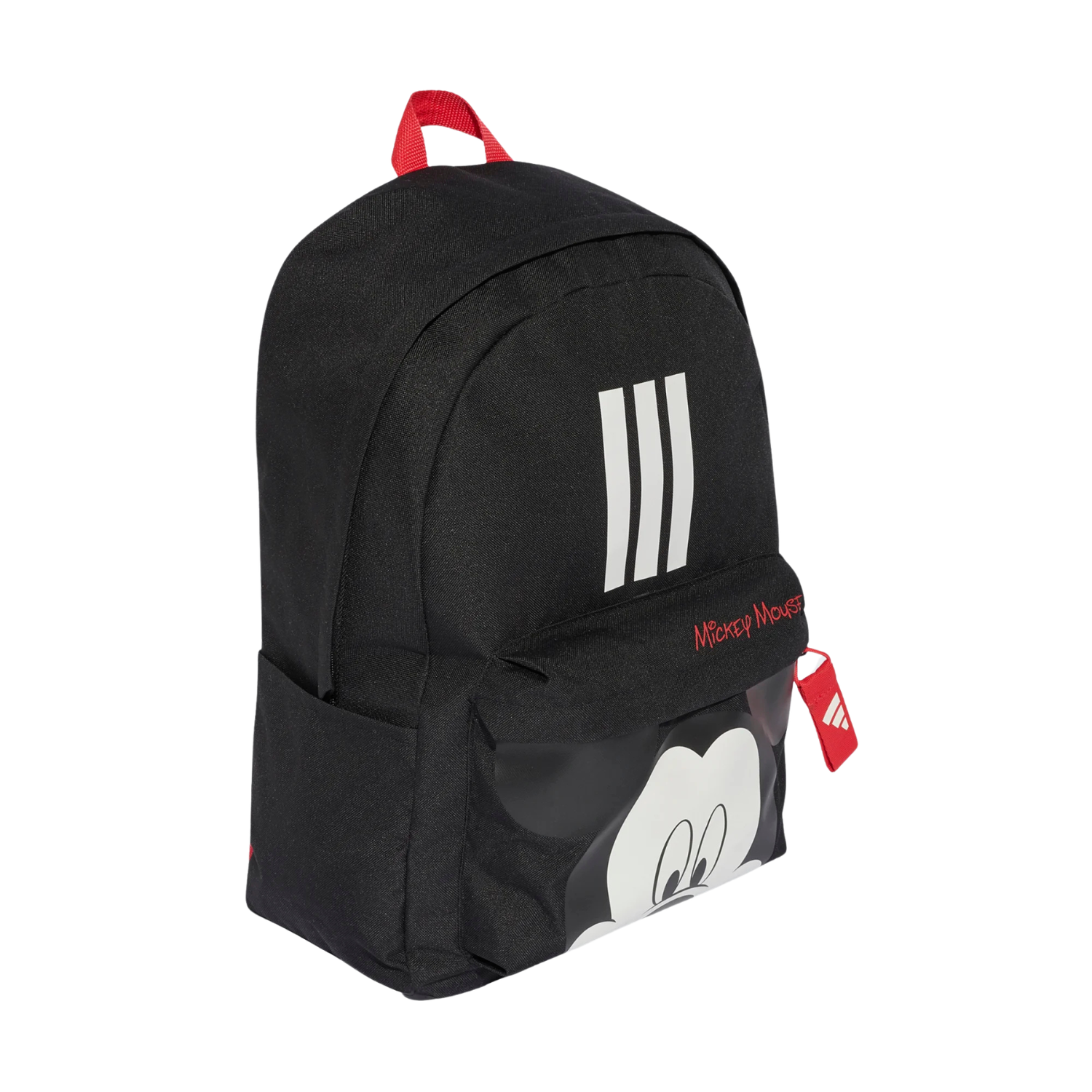 Adidas Disney Mickey Mouse Backpack, Black/Ruby/Off White, side view