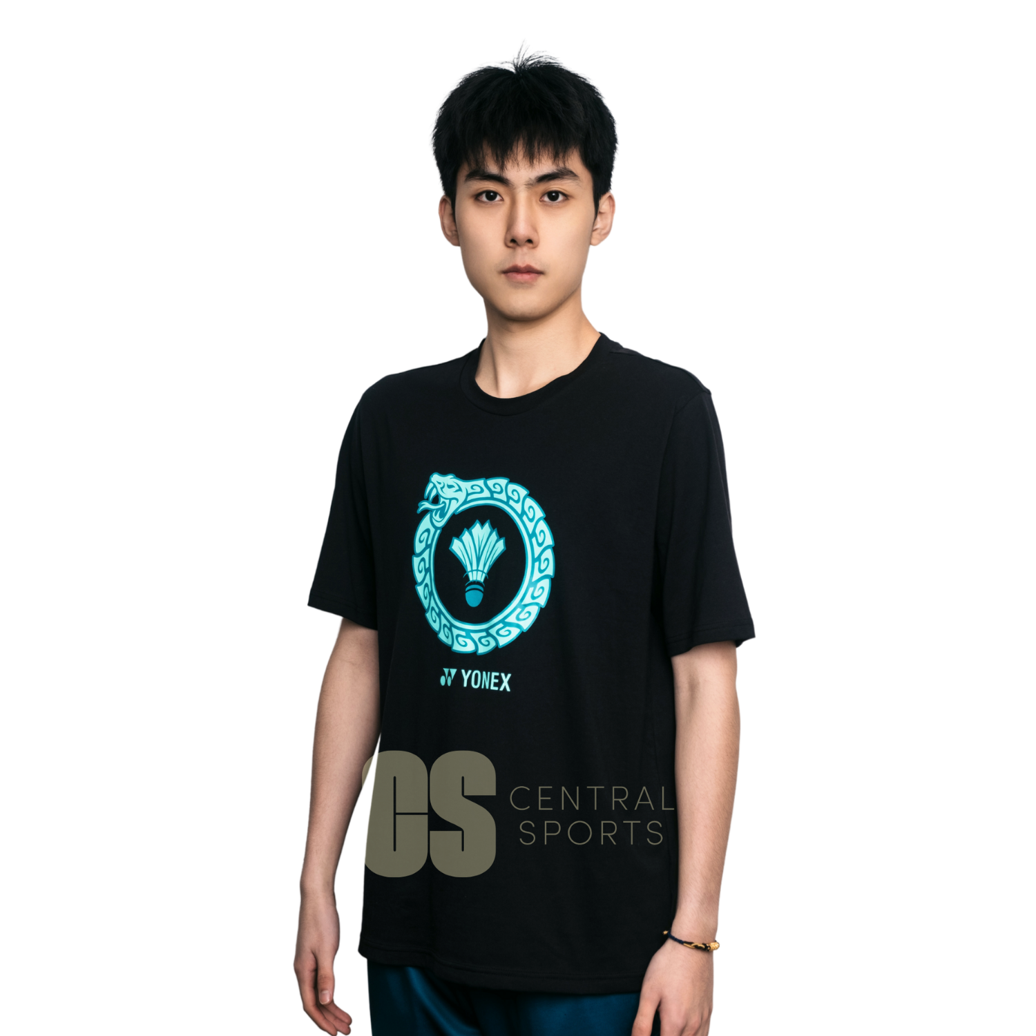 Yonex Snake Ring Mens Cotton T-Shirt Black Clothing Yonex