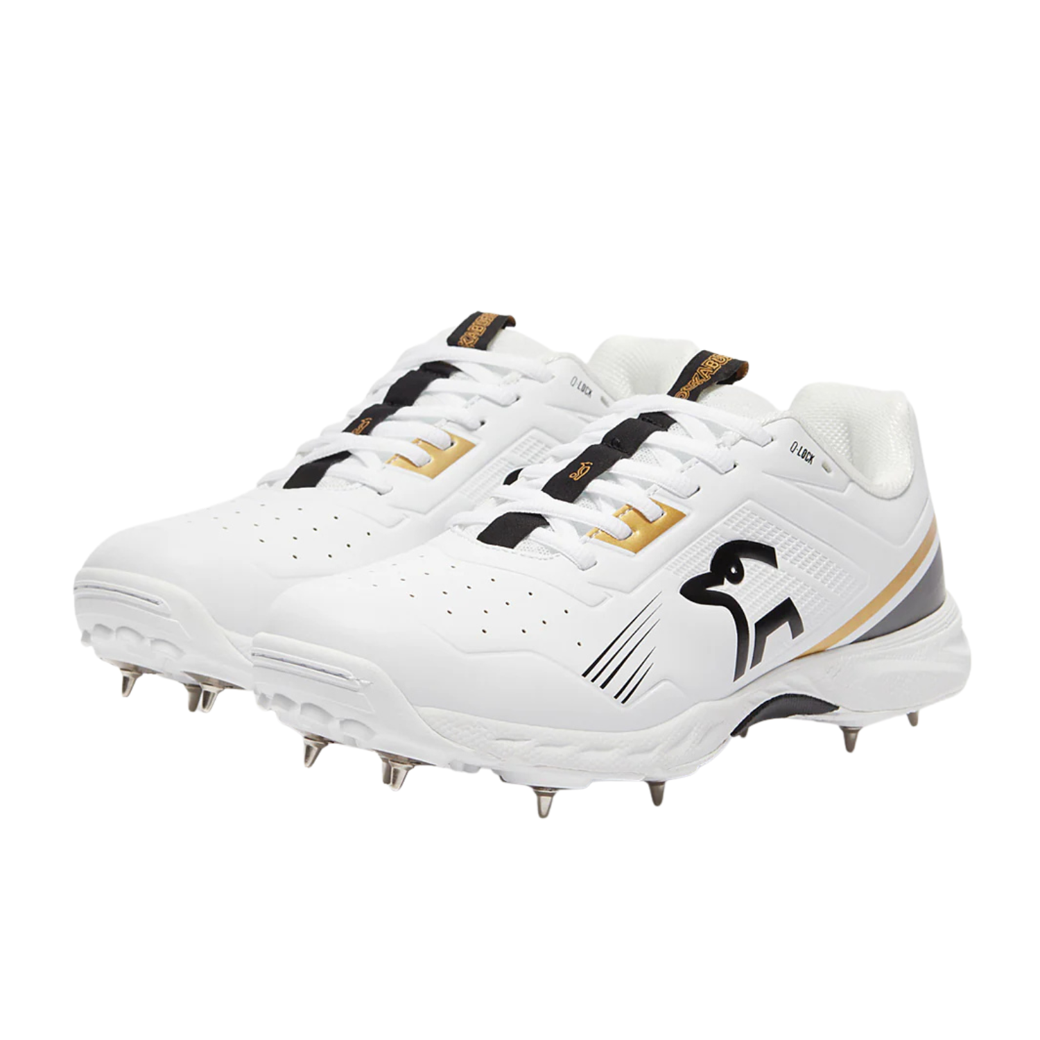 Kookaburra KC 3.0 Spike - White/Gold Cricket Shoes Kookaburra