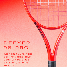 Wilson Defyer 98 Pro V1 Redline Concept Edition 2026 Tennis Unstrung Racket 305g - Adrenalyn Red Tennis Rackets Wilson