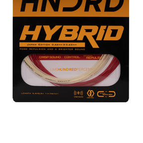 Hundred Hybrid Badminton String - Formula 1 Red/Pearl White String (Packs) Hundred