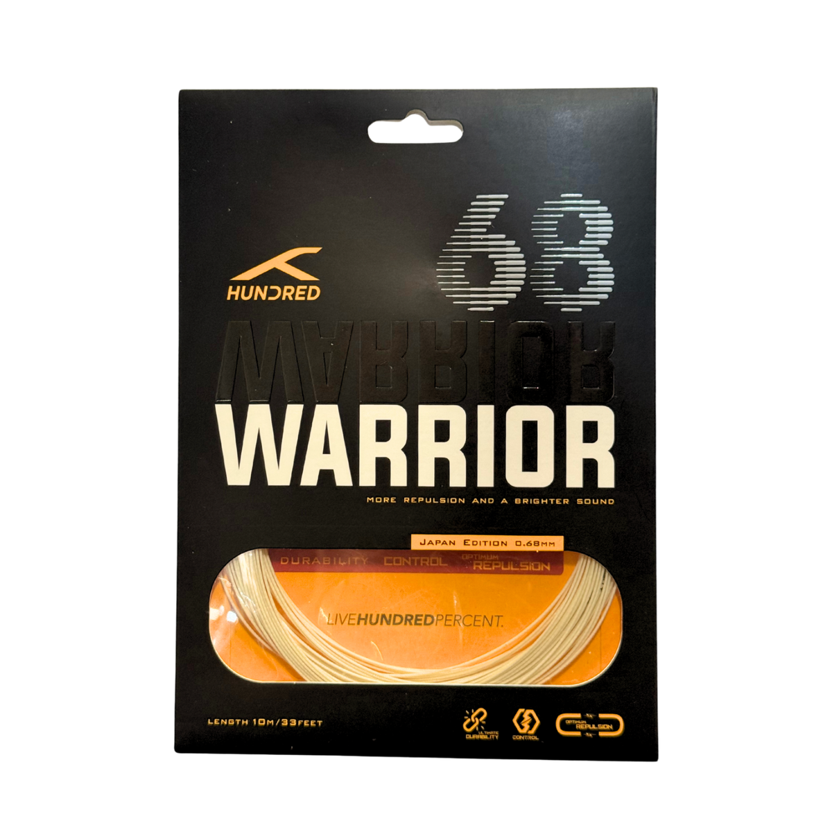 Hundred 68 Warrior Badminton String (0.68mm) - Pearl White Pearl White 10m Set String (Packs) Hundred