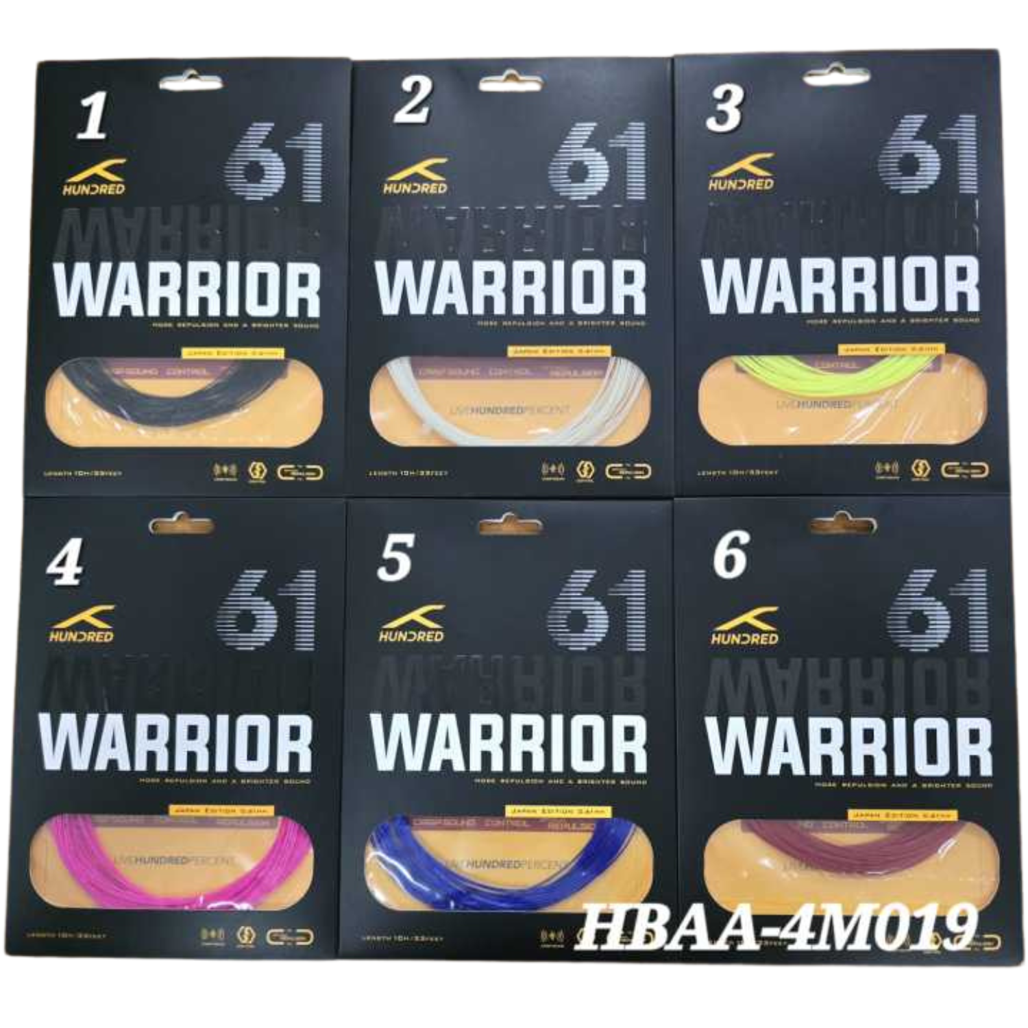 Hundred 61 Warrior Badminton String (0.61mm) - Formula 1 Red Formula 1 Red 10m Set String (Packs) Hundred