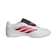 Adidas Predator Club Fold-Over Tongue turf boots, White/Red/Black, front view