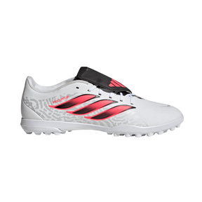 Adidas Predator Club Fold-Over Tongue turf boots, White/Red/Black, front view