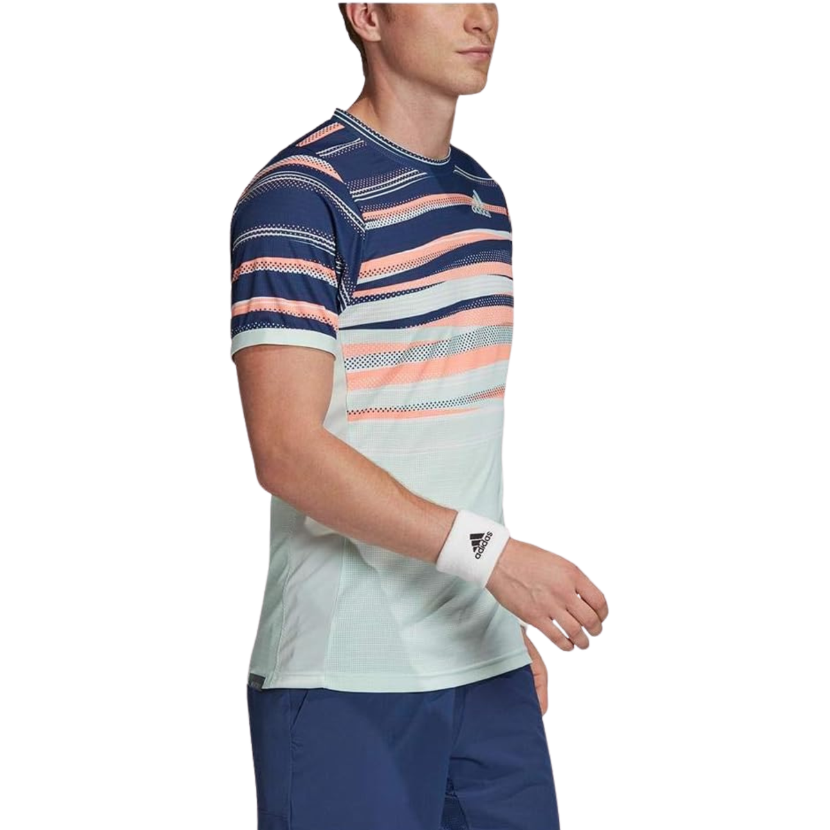 adidas FreeLift HEAT.RDY Tee Men, Dash Green/Tech Indigo, back view